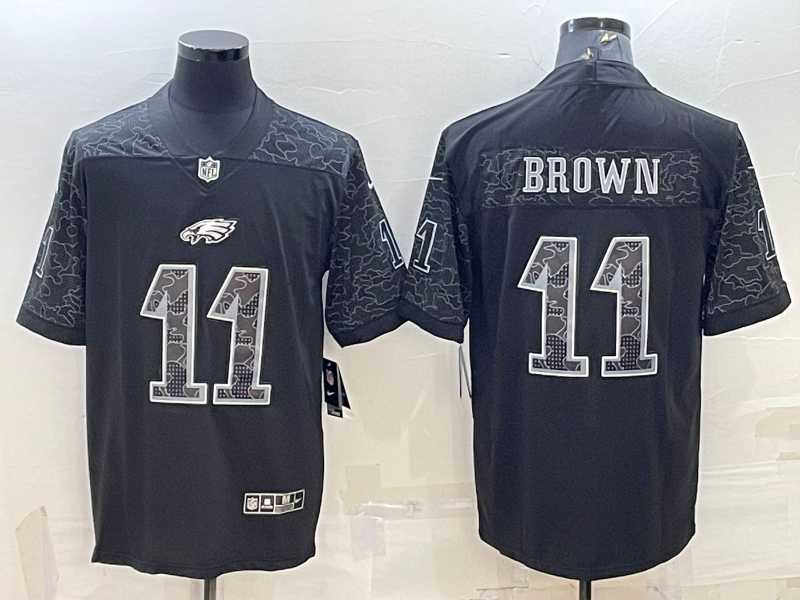 Men's Philadelphia Eagles #11 AJ Brown Black Reflective Limited Stitched Football Jersey,We sell and wholesale Men's Philadelphia Eagles #11 AJ Brown Black Reflective Limited Stitched Football Jersey on line form chian!